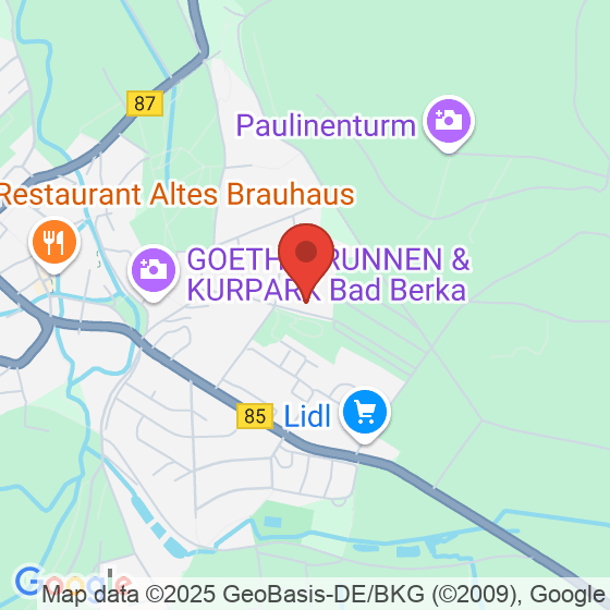 Standort von MEDIAN Reha-Zentrum Bad Berka Adelsberg-Klinik
